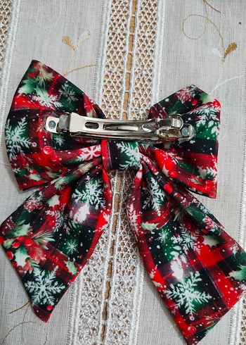 Renkli Sentetik Kumaş Fiyonk Saç Aksesuarı - Görsel 2