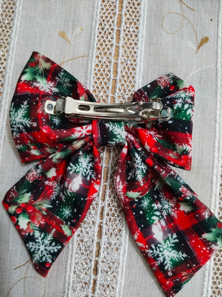 Renkli Sentetik Kumaş Fiyonk Saç Aksesuarı - Görsel 2