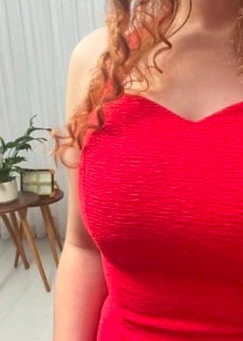 Kırmızı Abiye Elbise - Görsel 3