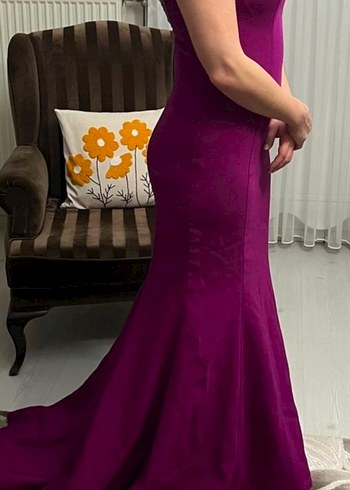 Mor Uzun Abiye Elbise - Görsel 2