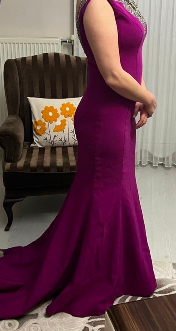 Mor Uzun Abiye Elbise - Görsel 2
