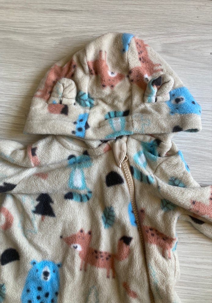 Gri Baskılı Bebek Polar Tulum - Görsel 2