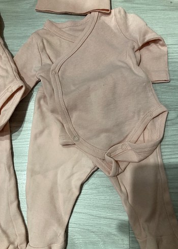 Pembe Bebek Uzun Kollu 2'li Takım ve Şapka - Görsel 3