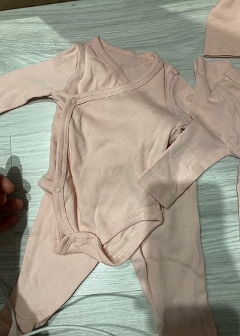 Pembe Bebek Uzun Kollu 2'li Takım ve Şapka - Görsel 2