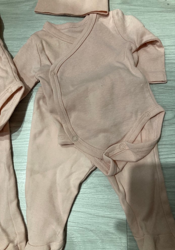 Pembe Bebek Uzun Kollu 2'li Takım ve Şapka - Görsel 3