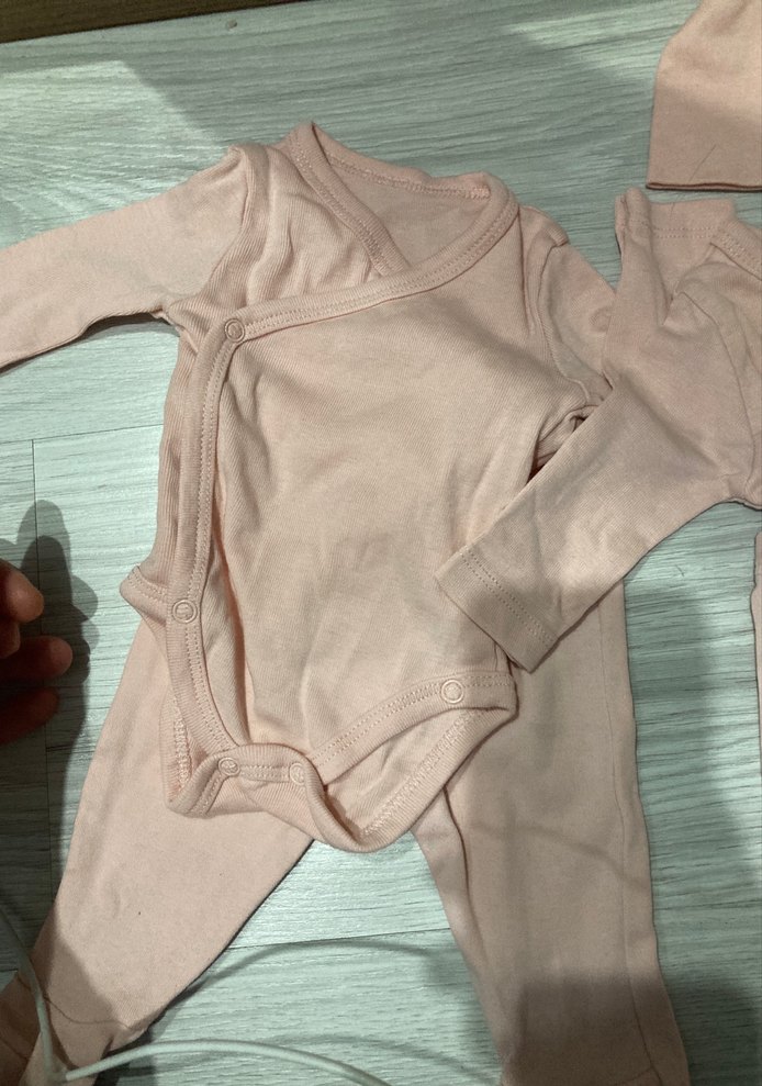 Pembe Bebek Uzun Kollu 2'li Takım ve Şapka - Görsel 2