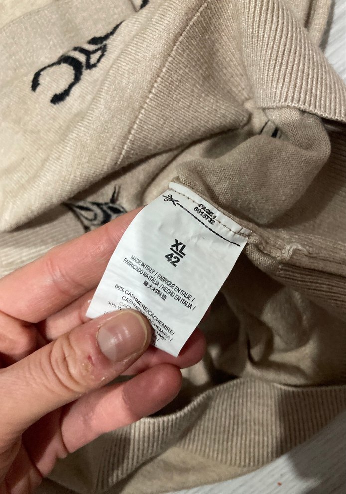 Bej Baskılı Triko Kadın Kazak - Görsel 3