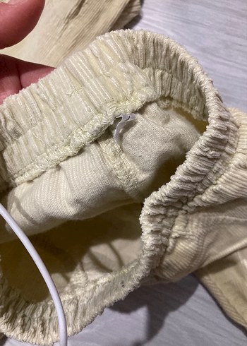 Düğmeli Bej Erkek Çocuk Keten Pantolon - Görsel 3