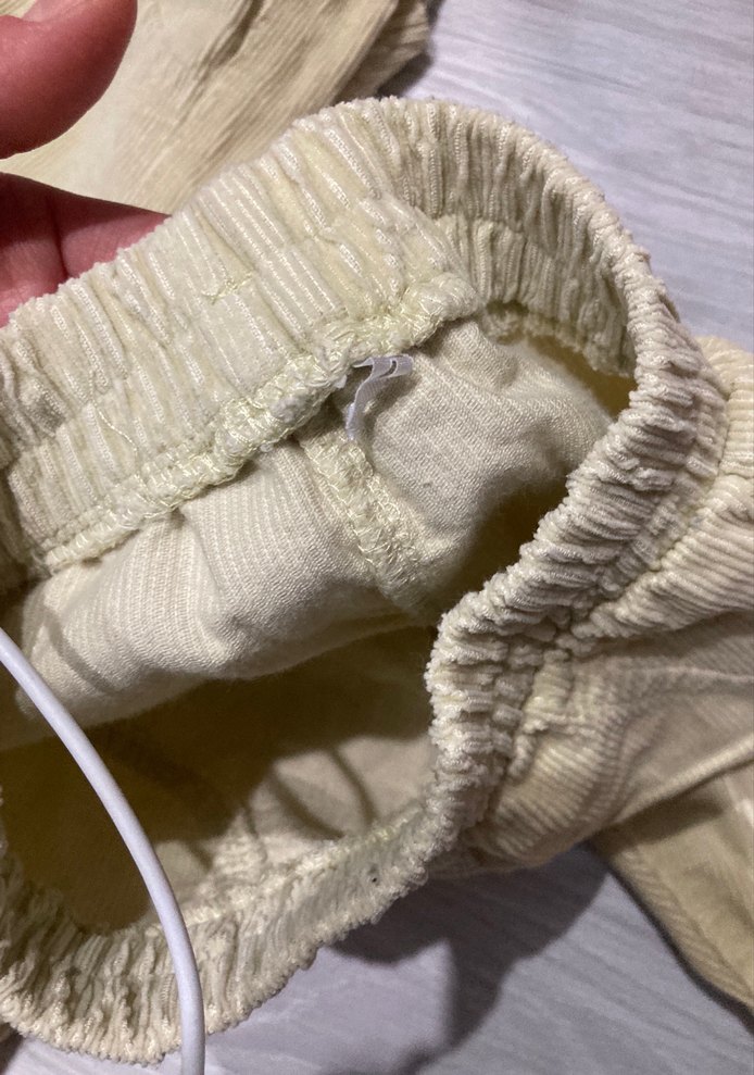 Düğmeli Bej Erkek Çocuk Keten Pantolon - Görsel 3