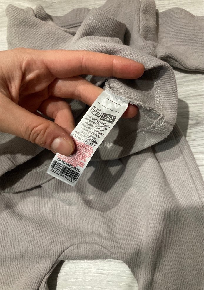 Gri Bebek Takımı Uzun Kollu Crew Neck - Görsel 4