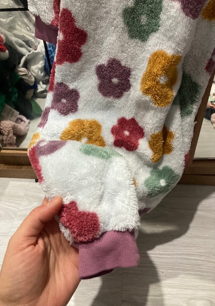 Çiçek Desenli Kapüşonlu Çocuk Tulum - Görsel 2