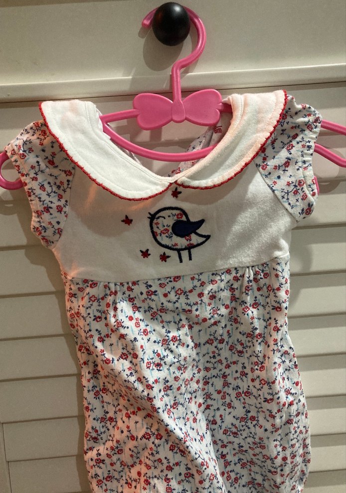 Beyaz Çiçekli Fırfırlı Bebek Tulum - Görsel 2