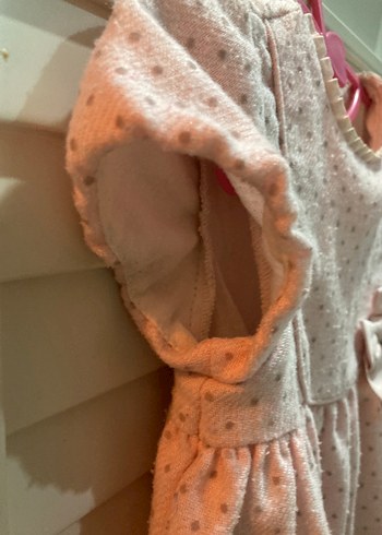 Kızlar için pembe kısa kollu nakışlı elbise - Görsel 7