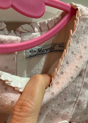 Kızlar için pembe kısa kollu nakışlı elbise - Görsel 6