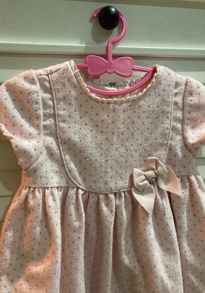 Kızlar için pembe kısa kollu nakışlı elbise - Görsel 5