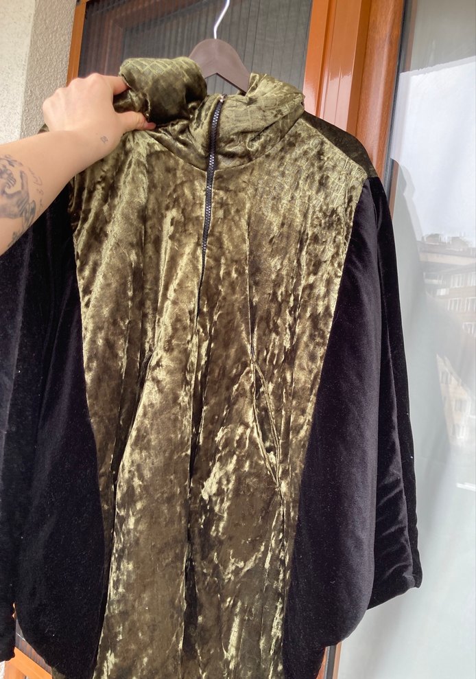 Drapeli Kahverengi Midi ceket - Görsel 2