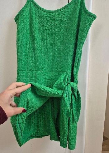 Yeşil Drapeli Mini Bohem Tulum - Görsel 2