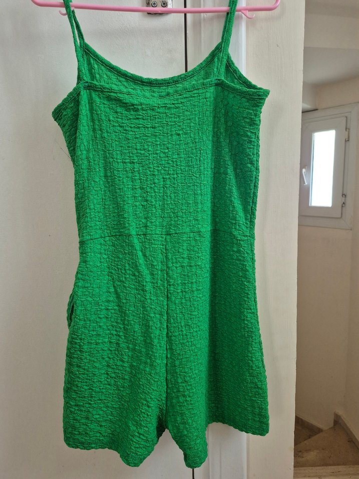 Yeşil Drapeli Mini Bohem Tulum - Görsel 3