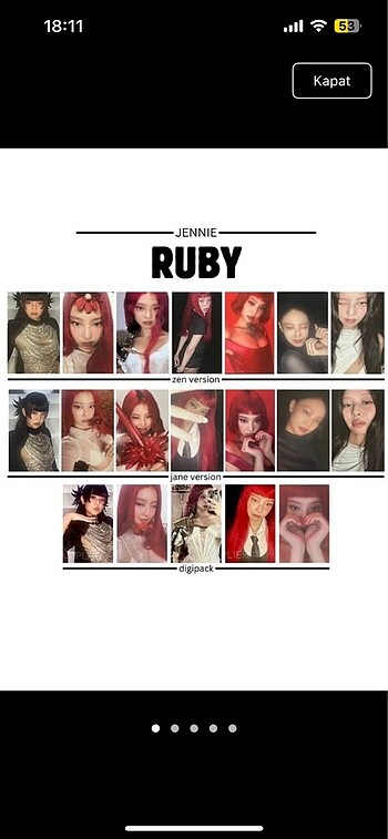 diğer Beden Blackpink / Jennie - Ruby Digipack Vers. PC