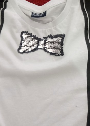 Beyaz Baskılı Erkek Papyonlu Tişört - Görsel 3