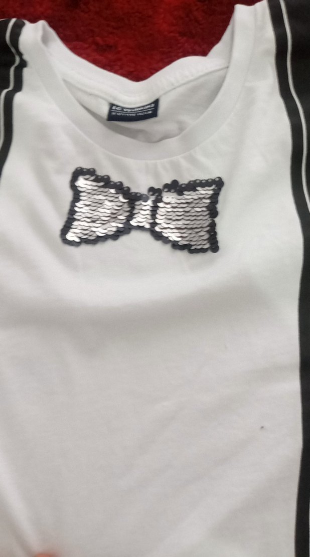 Beyaz Baskılı Erkek Papyonlu Tişört - Görsel 3