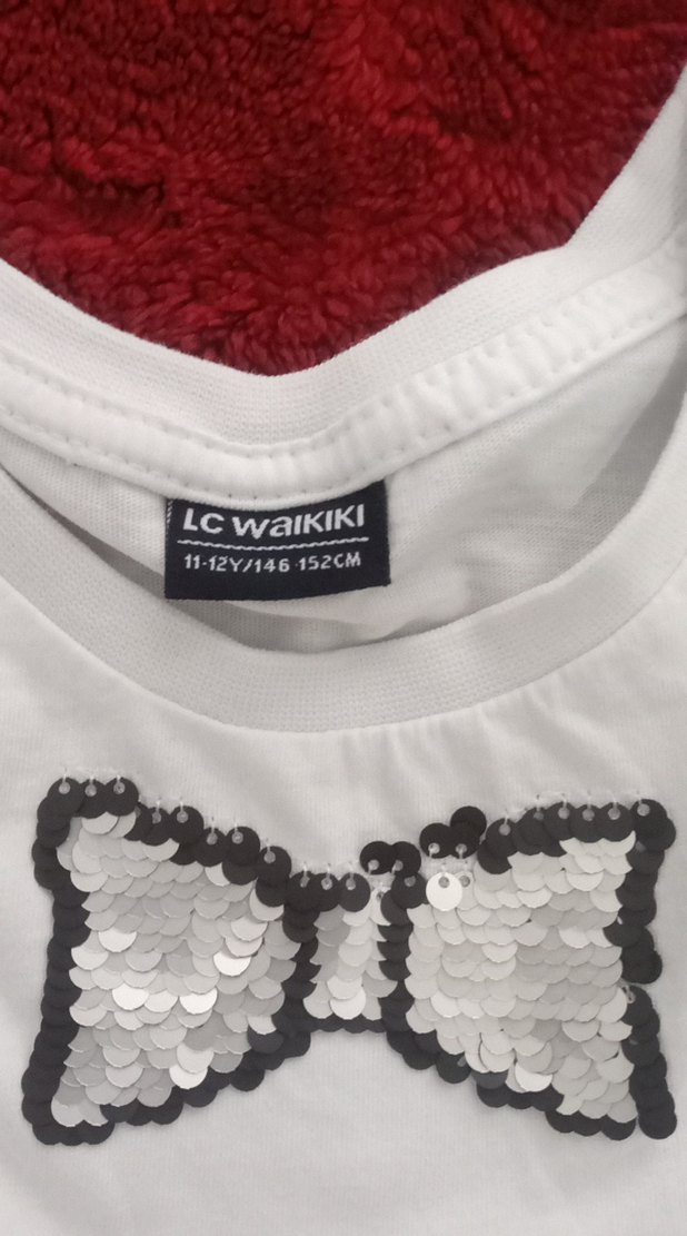 Beyaz Baskılı Erkek Papyonlu Tişört - Görsel 4