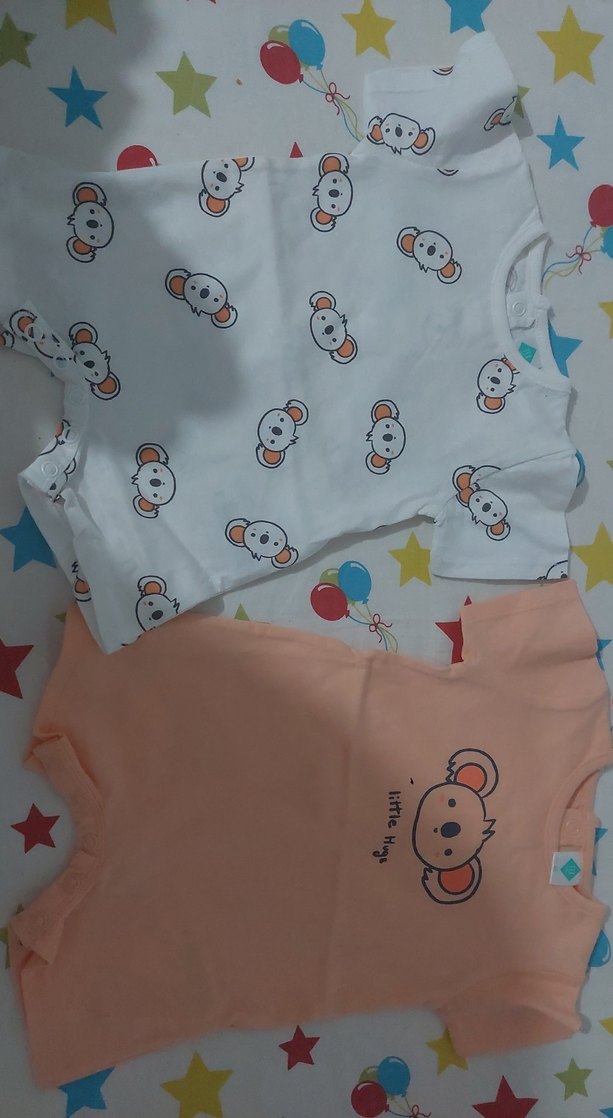 Beyaz Koala Desenli Kısa Kollu Bebek Tulum - Görsel 3