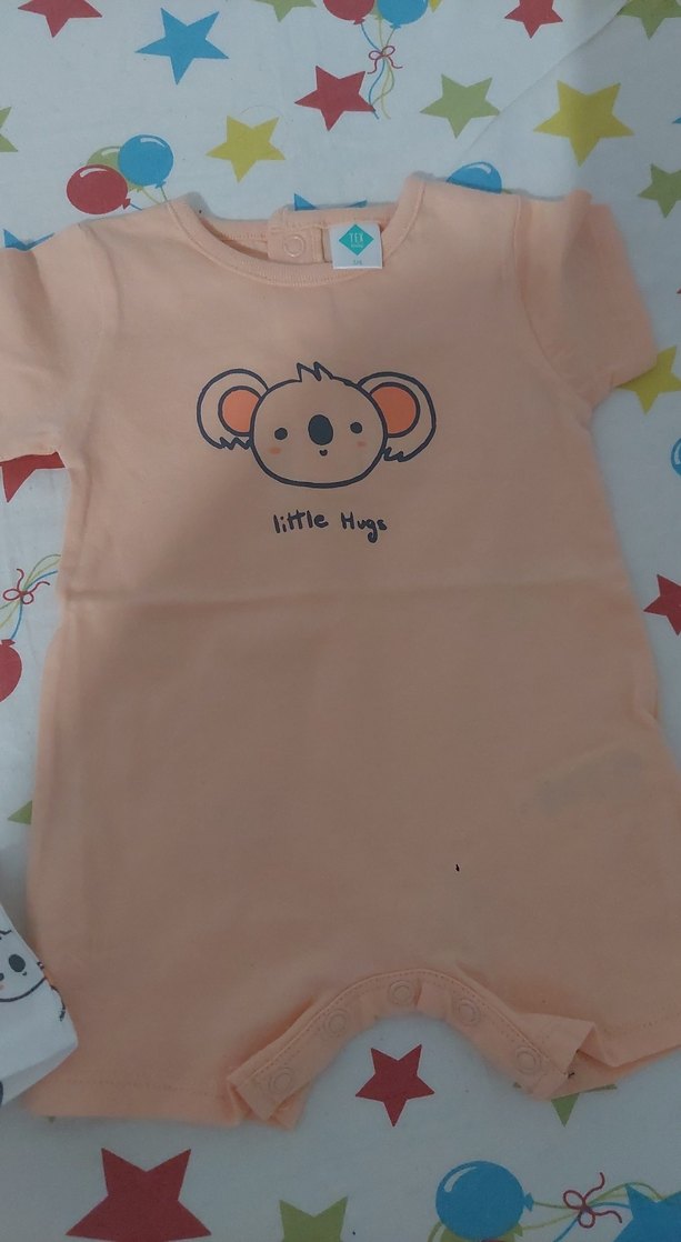 Beyaz Koala Desenli Kısa Kollu Bebek Tulum - Görsel 2