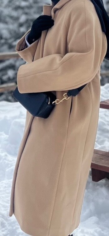 Zara Manuka tek düğmeli deve tüyü kaban