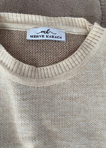 Bol Kesim Uzun Kollu Kahverengi Triko Kazak - Görsel 3