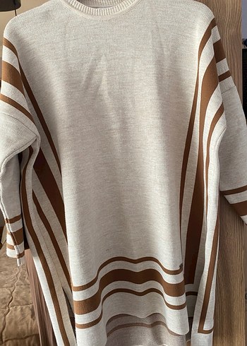 Bol Kesim Uzun Kollu Kahverengi Triko Kazak - Görsel 2