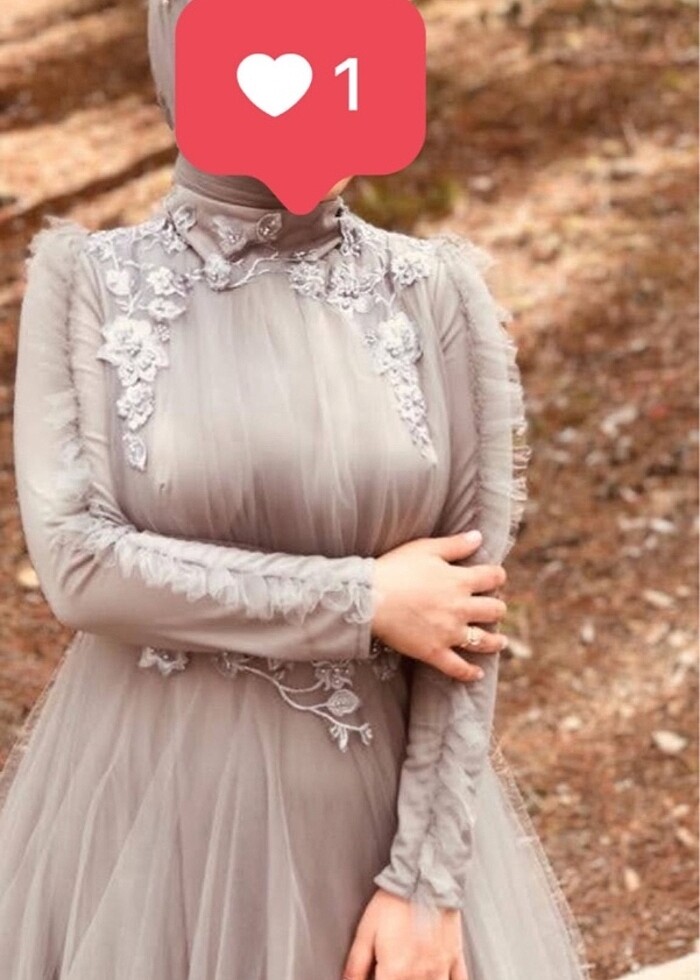 Abiye tesettür elbise - Görsel 2