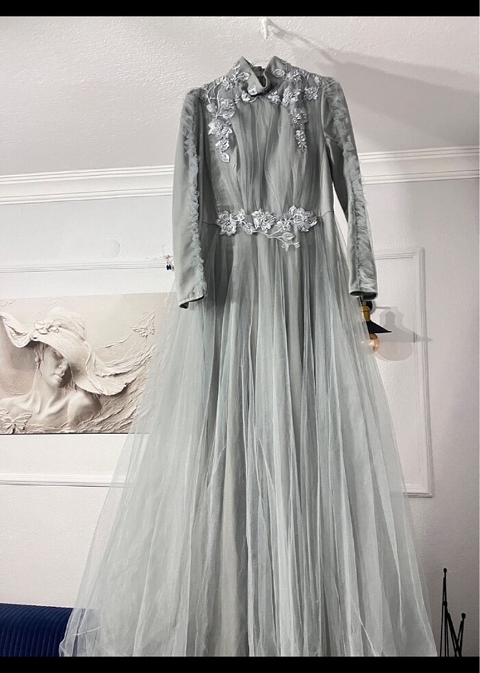 Abiye tesettür elbise - Görsel 5