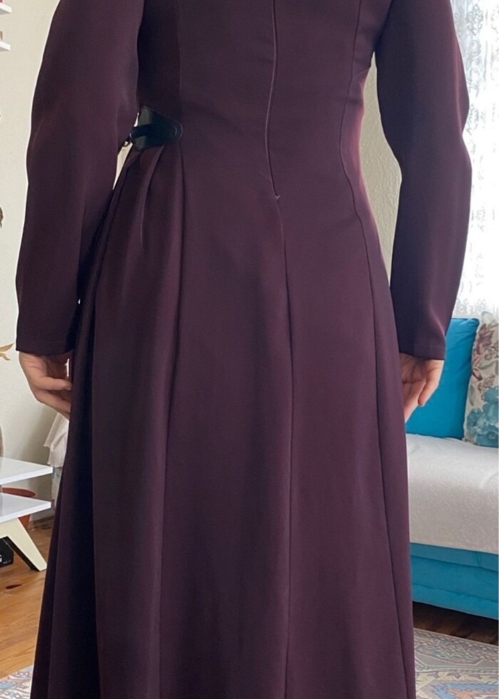 Mürdüm tesettür elbise - Görsel 2