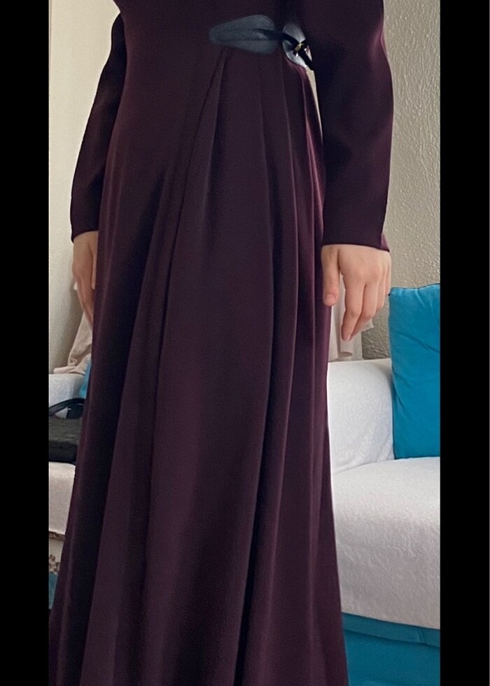 Mürdüm tesettür elbise - Görsel 3