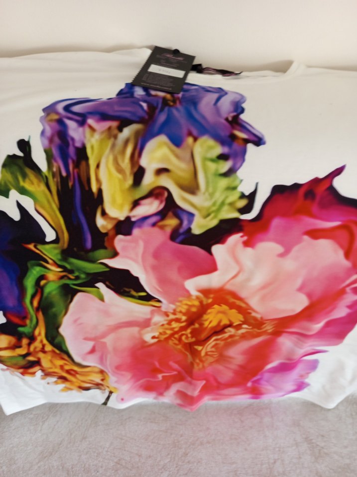 Renkli Desenli Kısa Kollu Kadın Bluz - Görsel 5