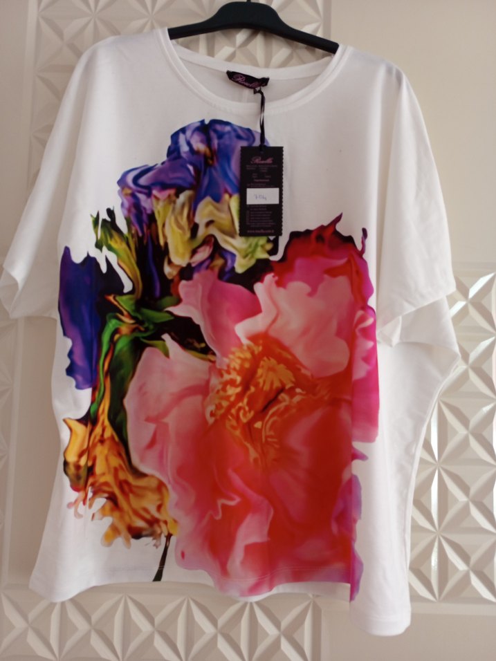 Renkli Desenli Kısa Kollu Kadın Bluz - Görsel 2