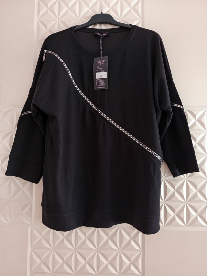 Fermuarlı Siyah sıfır bluz - Görsel 4