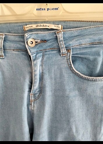 Addax Addax 38 beden açık mavi Jean sorunsuz boy ölçüsü resimde