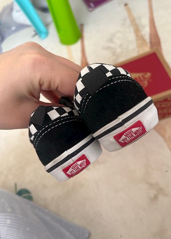 Erkek Çocuk Siyah Kareli Vans Spor Ayakkabı - Görsel 4