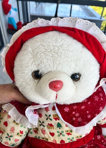 Diğer Renkli Elbiseli Beyaz Peluş Ayı Oyuncak