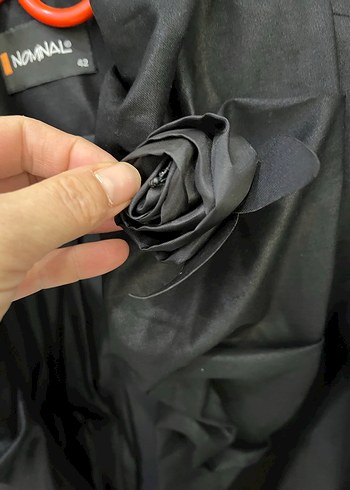 Diğer Siyah Mini Kadın Blazer Fırfırlı 42 beden şık takım