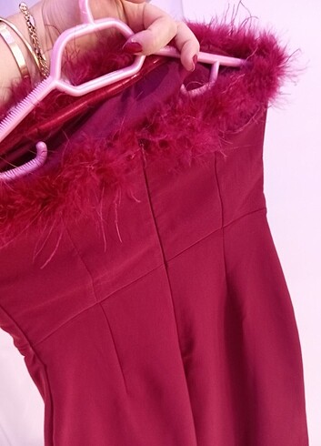 36 Beden bordo Renk 36 beden gece elbisesi