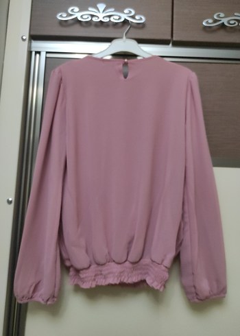 Pembe Piliseli Vintage Kadın Bluz - Görsel 7