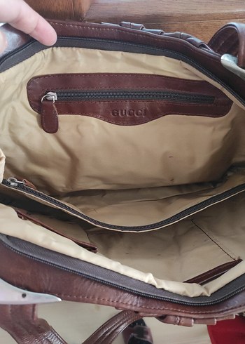 Kahverengi Deri Kadın Çanta Tokalı - Görsel 4