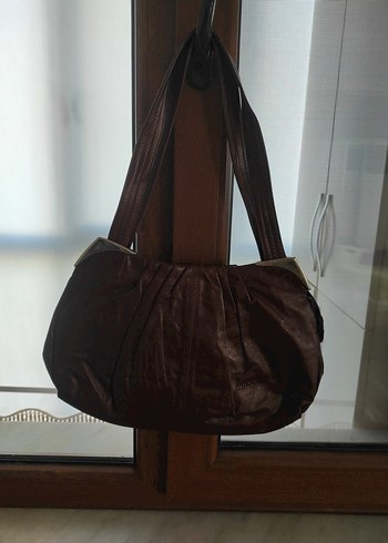 Kahverengi Deri Kadın Çanta Tokalı - Görsel 2