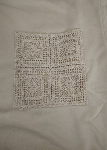 Beyaz Örgü Detaylı Kız Eşofman Takımı - Görsel 3