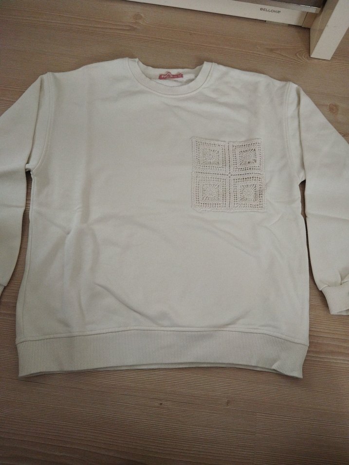 Beyaz Örgü Detaylı Kız Eşofman Takımı - Görsel 2