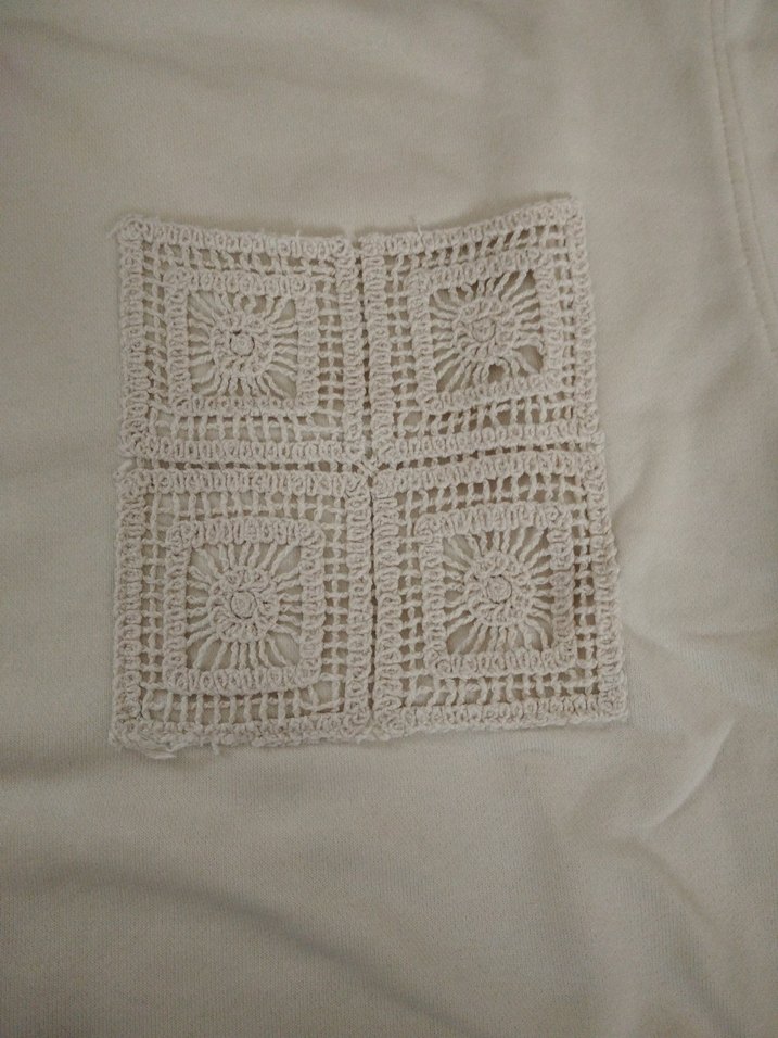 Beyaz Örgü Detaylı Kız Eşofman Takımı - Görsel 3