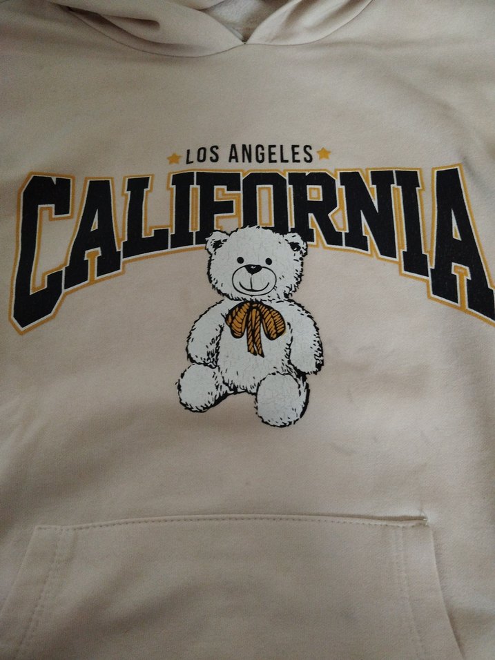 Beyaz Pamuklu Kız Çocuk Uzun Kollu  kapşonluTişört - Görsel 3